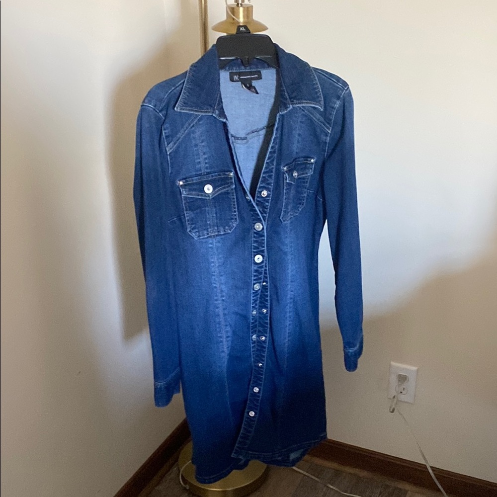 INC International Concepts Blue Denim Dress